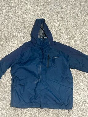 Columbia men’s navy jacket with removable hood XL